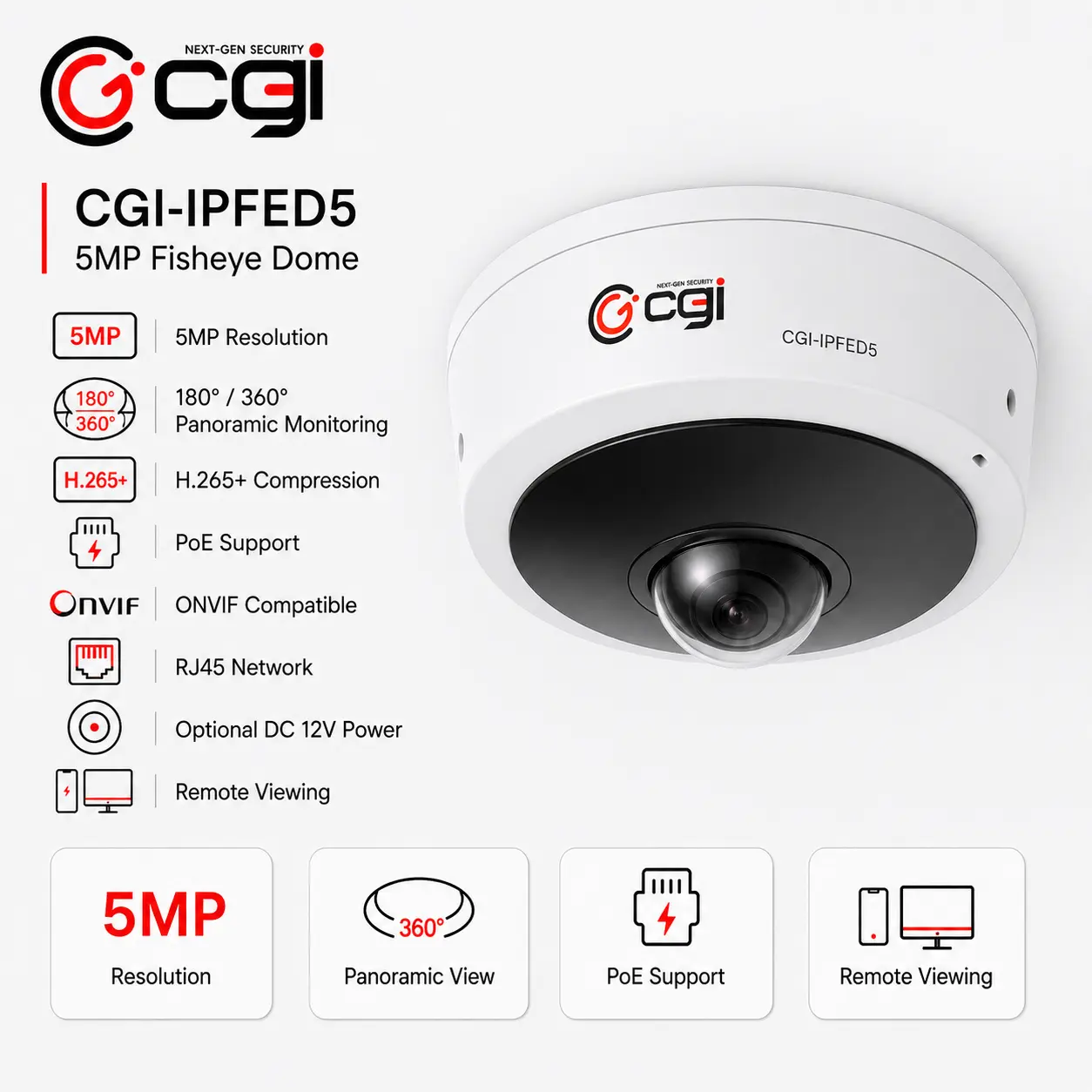 IP CAMERA 5MP FISHEYE DOME